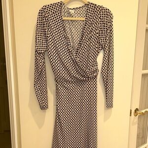 Elegant navy and pink Patterned work Dress